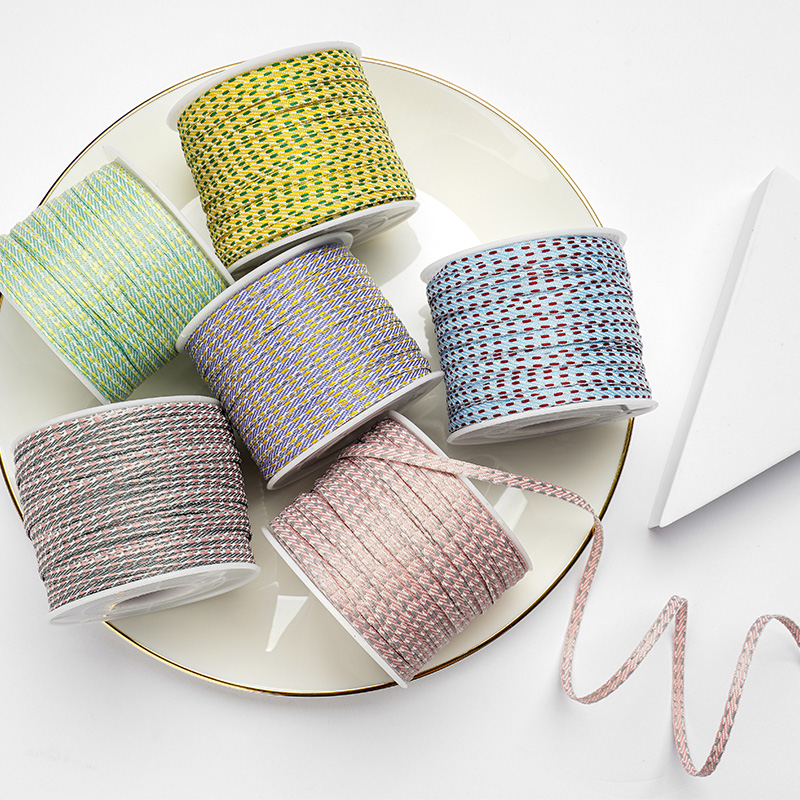 Velvet Ribbon Roll - 3mm Narrow Dot Stripe Polyester Ribbons