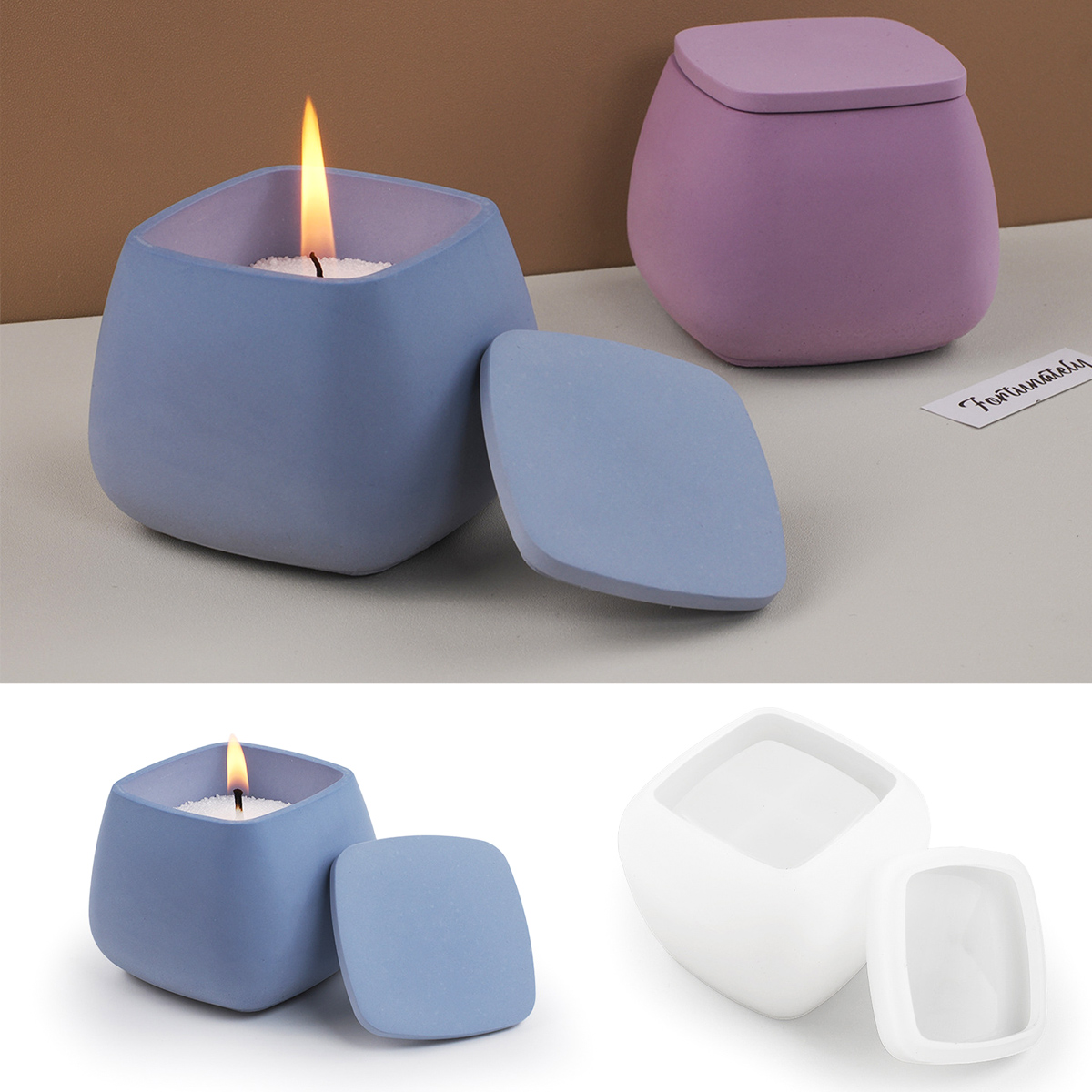 Square Candle Jar Silicone Mol - Craft Embellishment Storage review and price