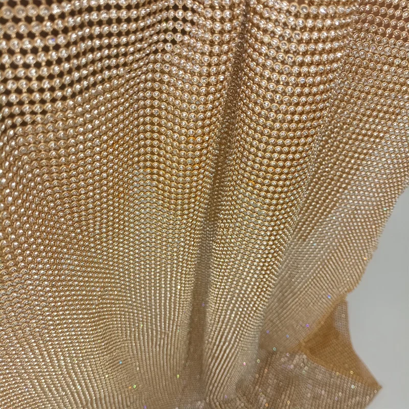 45x120cm Sparkly Gold Base Rhi - Crystal Mesh Fabric review and price