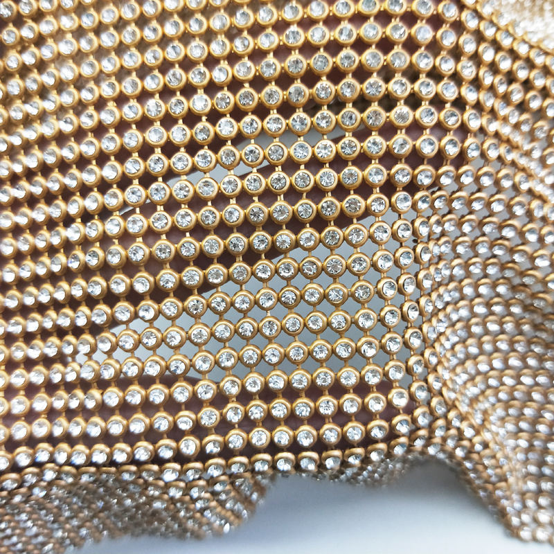 45x120cm Sparkly Gold Base Rhi - Crystal Mesh Fabric review and price
