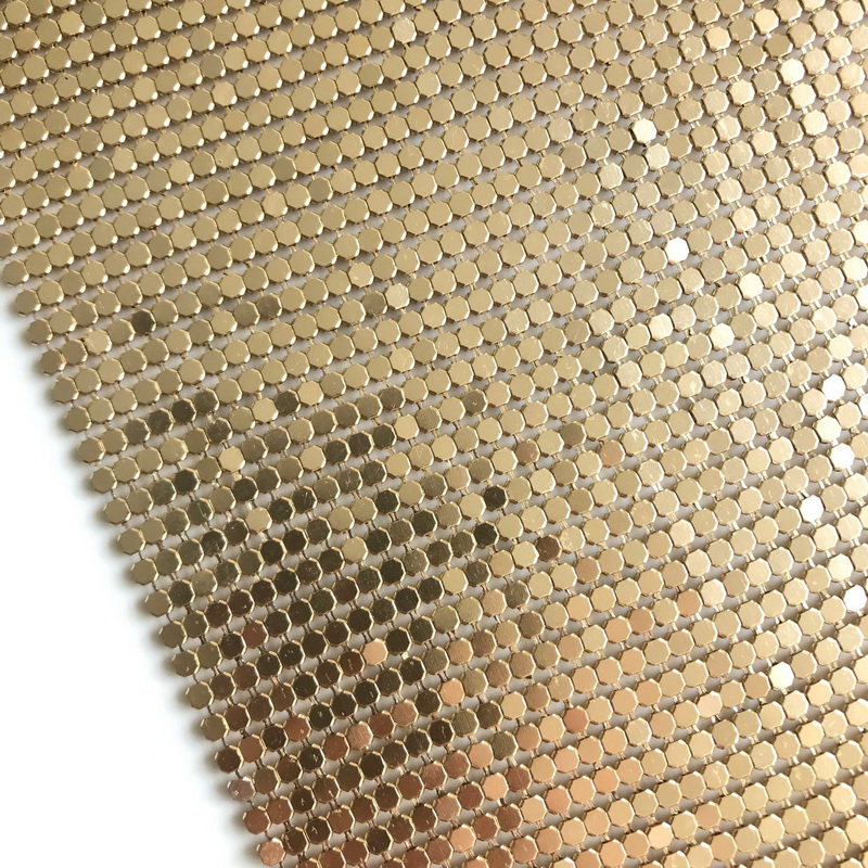 Gold Aluminum Metal Sequin Fab - Crystal Mesh Fabric review and price