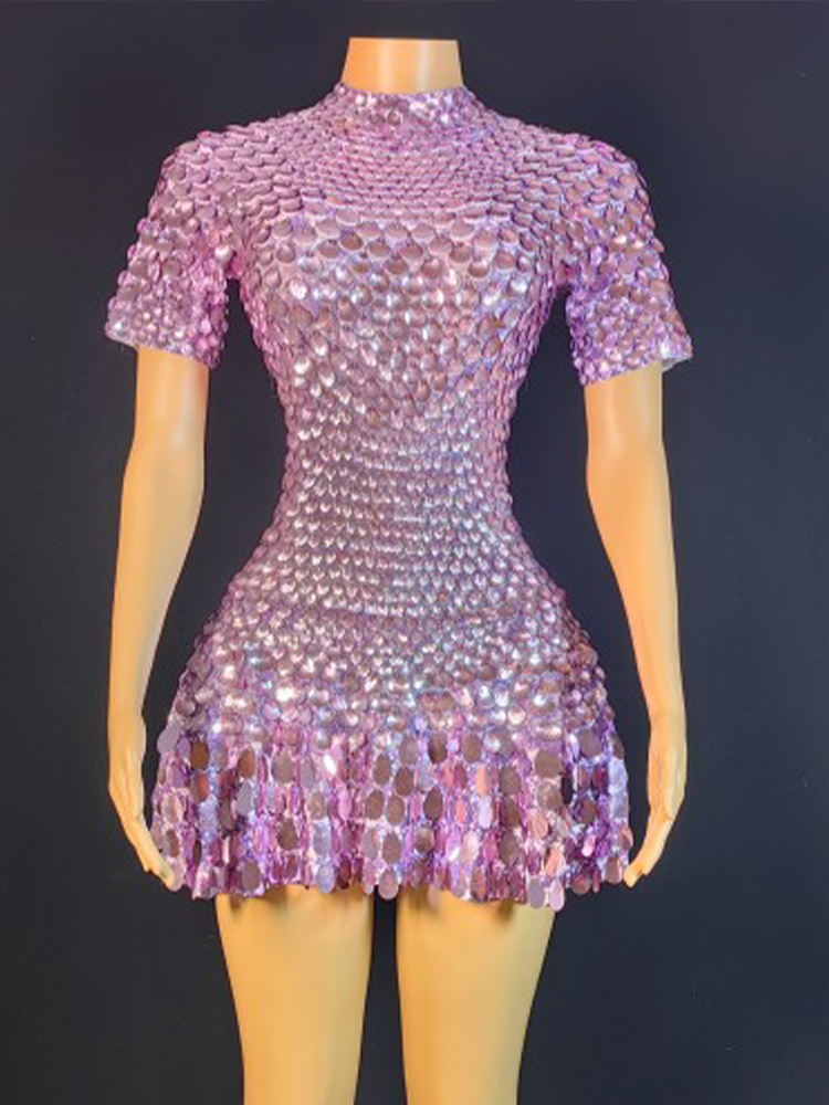 Lovely Sequins Mini Dress Sexy - Rhinestone Banding Trim review and price