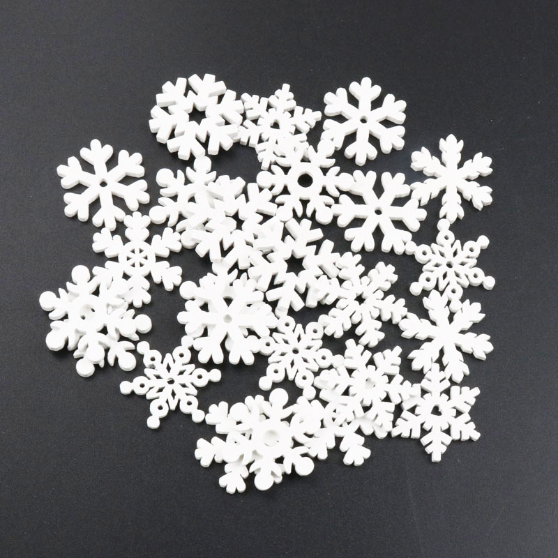20Pcs Wooden Christmas Snowfla - Christmas Craft Embellishment review and price
