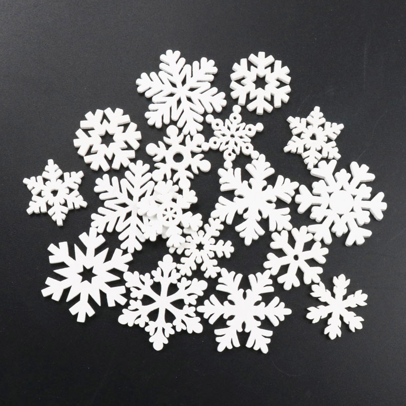 20Pcs Wooden Christmas Snowfla - Christmas Craft Embellishment review and price