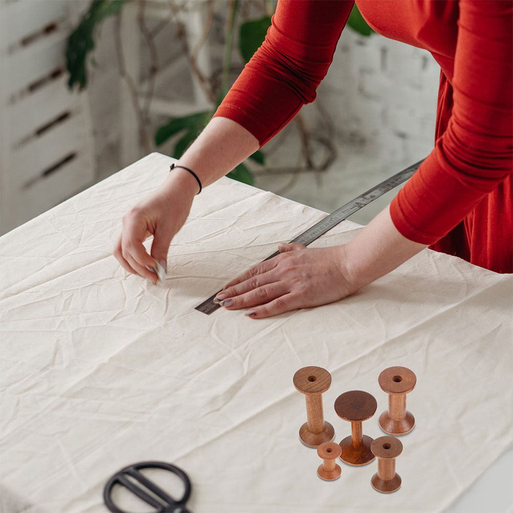 7Pcs Wooden Bobbins Set Space  - Embroidery Craft review and price