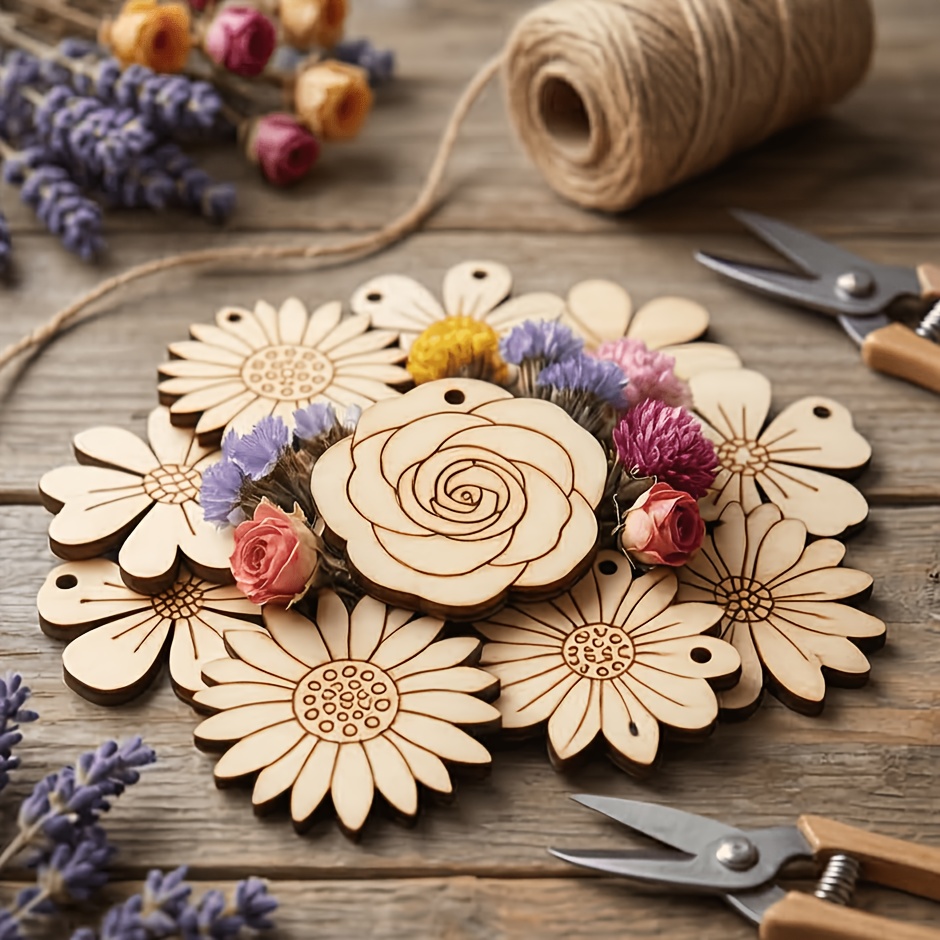 50Pcs/set 35mm Mixed Flower Wo - Easter Craft Embellishment Set review and price