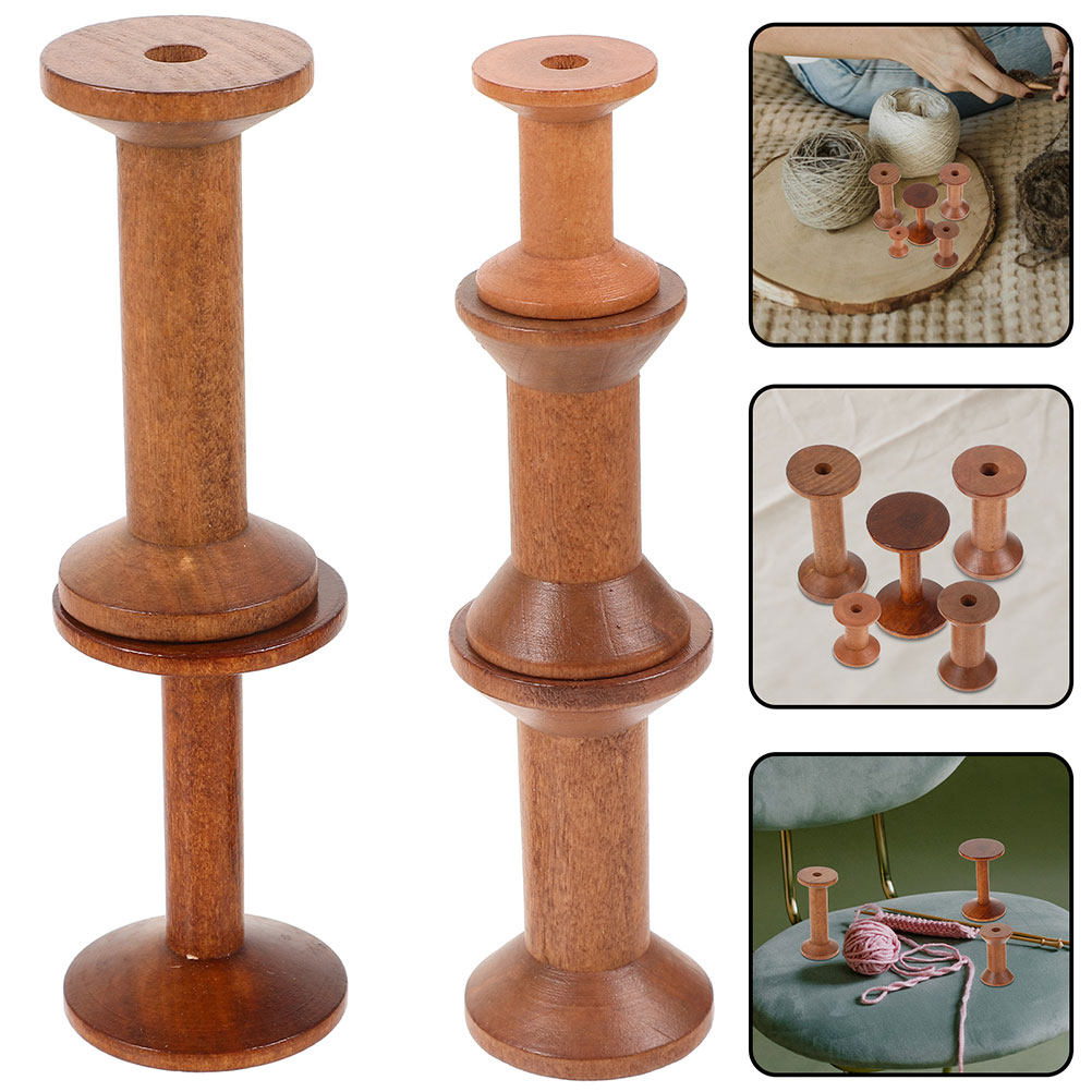 7Pcs Wooden Thread Spools Vint - Embroidery Craft review and price