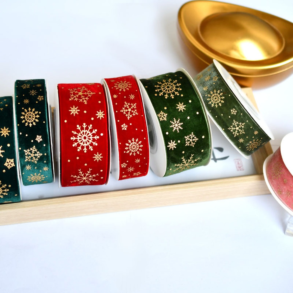 5 Yards/Roll 2.5cm Christmas G - Velvet Ribbon Roll review and price