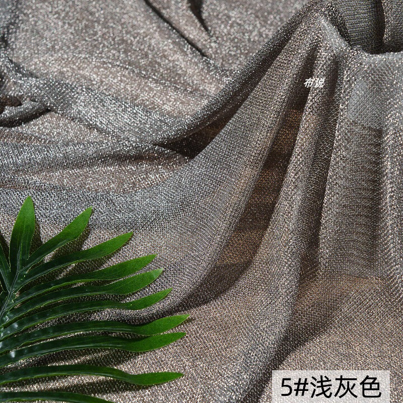 Light Gray Metallic Thread Fab - Crystal Mesh Fabric review and price
