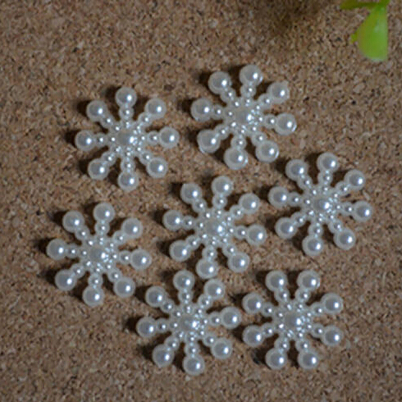 100pcs White Pearl Resin Snowf - Christmas Craft Embellishment review and price