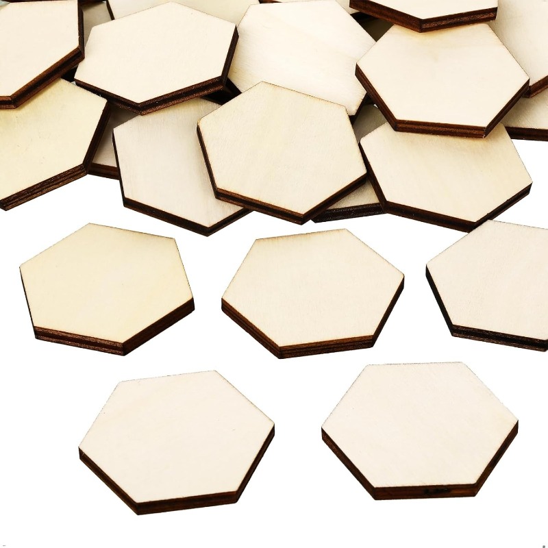 50PCS 4CM Unfinished Wood Hexa - Craft Embellishment review and price