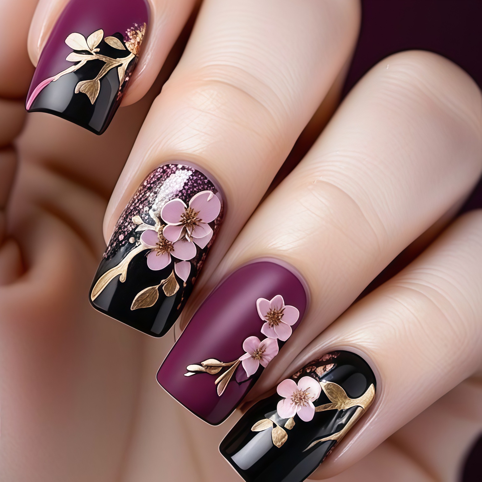 3D golden plated fake nails Me - Embroidery Embellishments review and price
