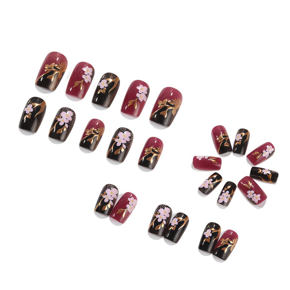 3D golden plated fake nails Me - Embroidery Embellishments review and price
