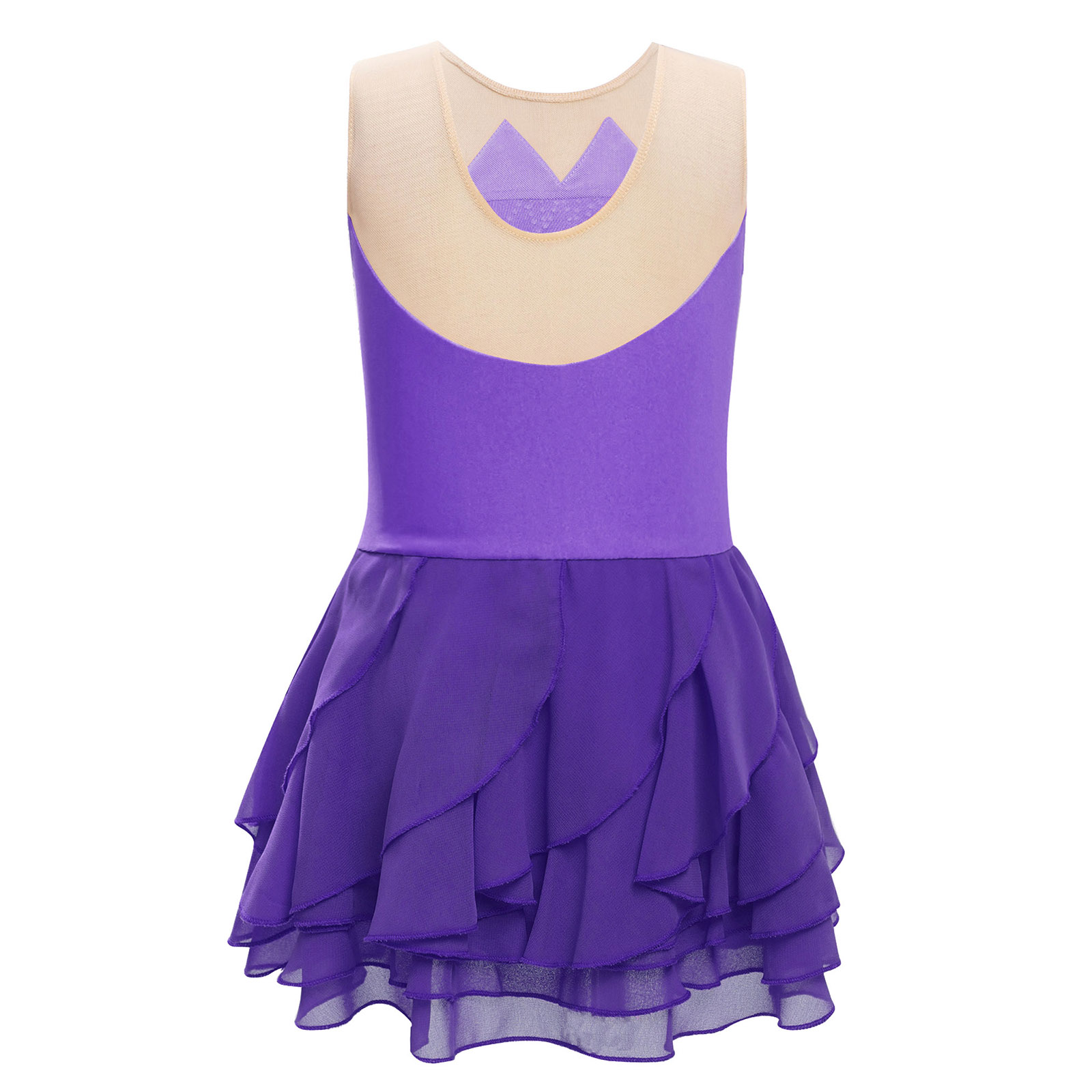 Girls Mesh Figure Skating Dres - Rhinestone Banding Trim review and price