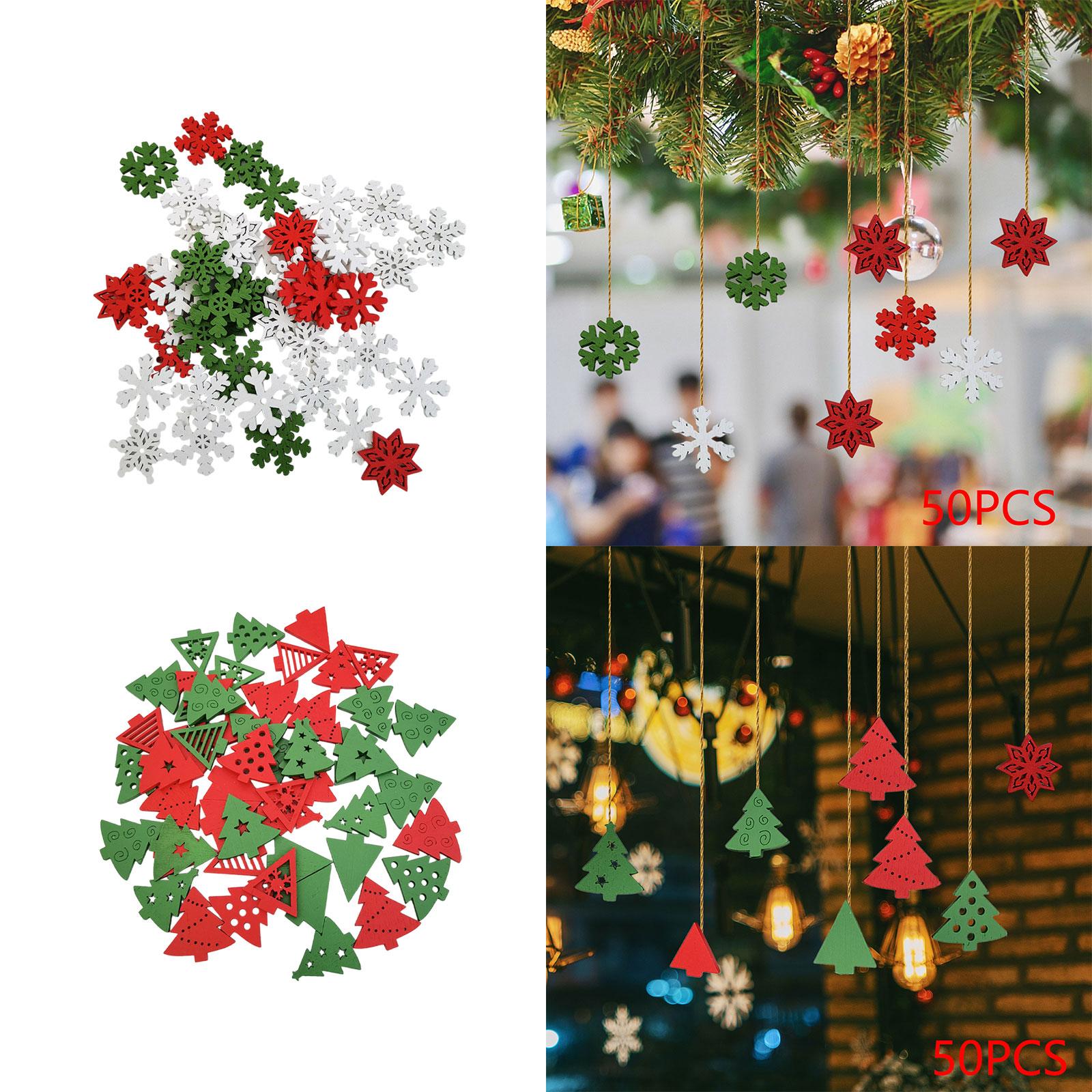50 Pieces Wooden Christmas Emb - Christmas Craft Embellishment review and price
