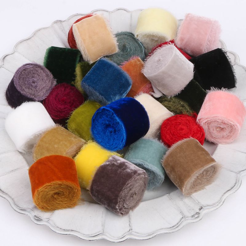 1M/roll Flocking Hand Teared V - Velvet Ribbon Roll review and price
